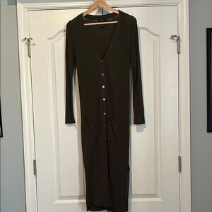 Olive Green Long Sleeve cardigan Forever 21